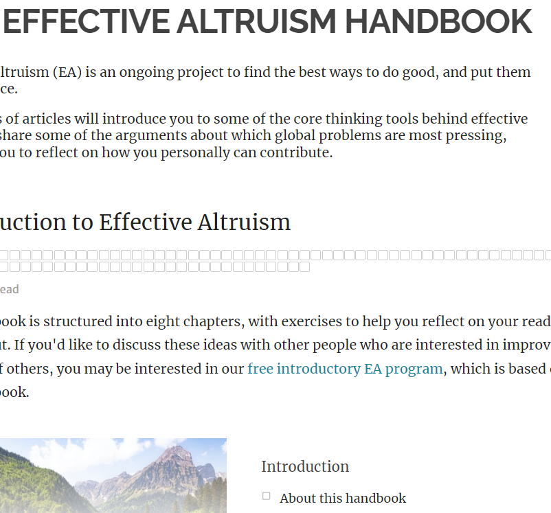 The Effective Altruism Handbook