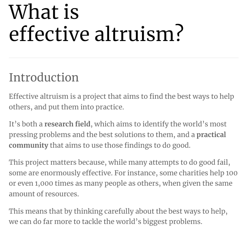 What is Effective Altruism?